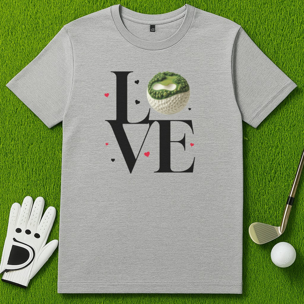 Love Graphic Golf Themed Grey T-Shirt product