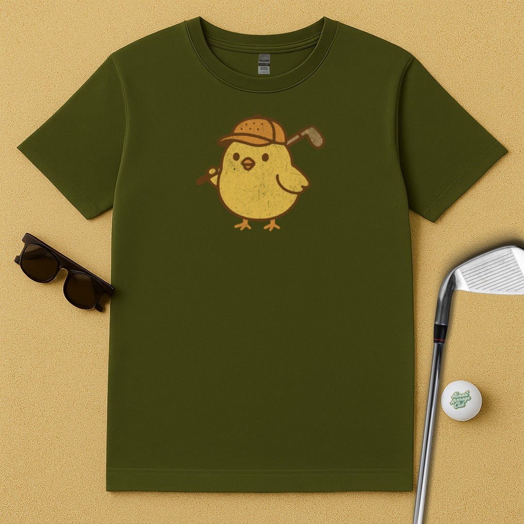 Golfing Chick T-shirt with Hat and Club Print product type
