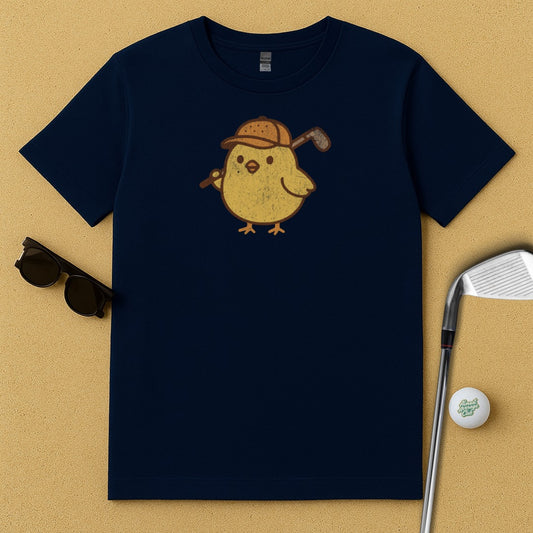 Cute Golfing Bird Cartoon Printed T-Shirt product